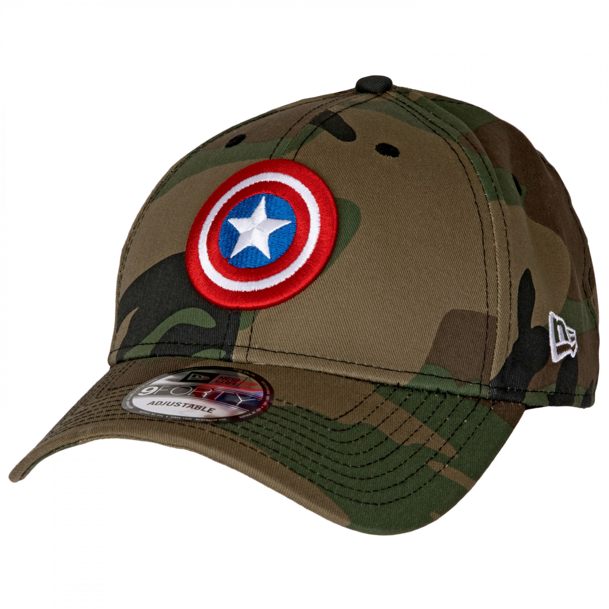 Captain America Woodland Camo New Era 9Forty Adjustable Hat
